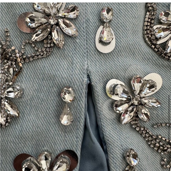 Retrofete LINEZ Denim Mini Dress
Embellished Rhinestone SMALL Crystal - Picture 6 of 12